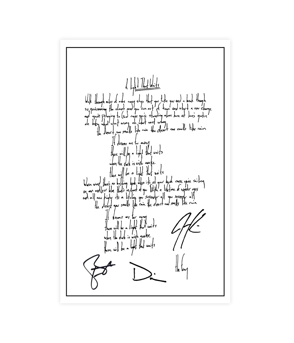 The Fray A Light That Waits Hand Written Lithograph (Signed) *PREORDER SHIPS MAY 2026